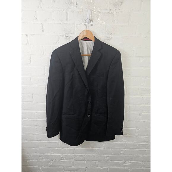 Alfani Men's 100% Wool 2 Button Blazer Jacket Long Sleeve Black Size 38R - Picture 1 of 5